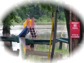 slide in Riverside Park playlot along the Mohawk River - Schenectady NY - 08Sep2011